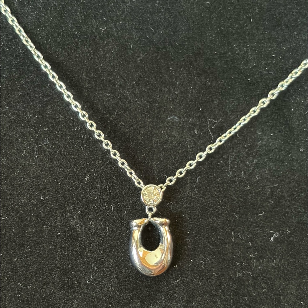 Coach Signature Crystal Silver-Toned Necklace - Picture 7 of 7